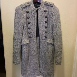 Zara Houndstooth Military Coat